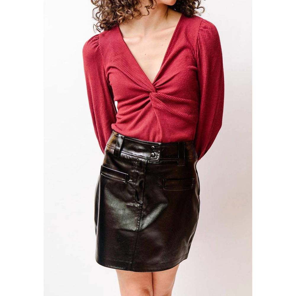 NEW NATION LTD twisted party top in red - Picture 2 of 3